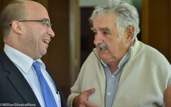 El Senador uruguayo José "Pepe" Mujica y el periodista Randy Alonso Falcón en La Habana, 25 de enero de 2016. Foto: William Silveira Mora