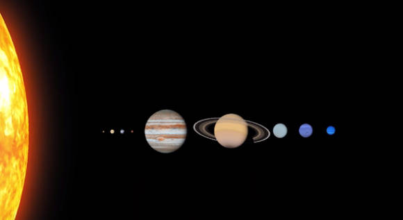 Los planetas del Sistema Solar: Mercurio, Venus, La Tierra, Marte, Júpiter, Saturno, Urano, Neptuno y a ellos se sumaría el misterioso Planeta Nueve, aún sin nombre.