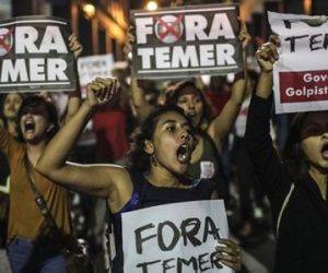 Manifestantes salen a las calles de Brasil para protestar contra Temer. Foto: Archivo.