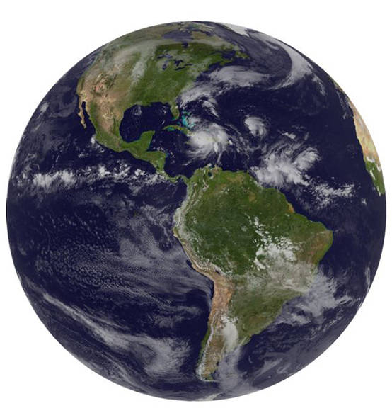 Imagen captada por el el satélite GOES-Oriental, que muestra la gran magnitud de Matthew a escala en el continente americano. Fuente: NOAA.