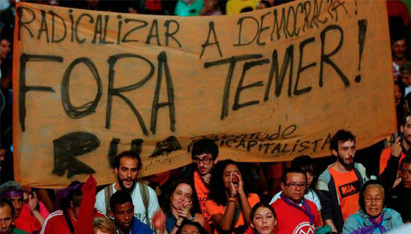 Trabajadores brasileños protestan en rechazo a medidas de Temer. Foto: Archivo.